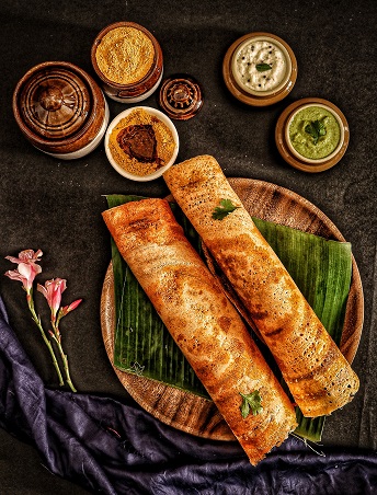 vegetarisches indisches Frühstücksgericht masala dosa